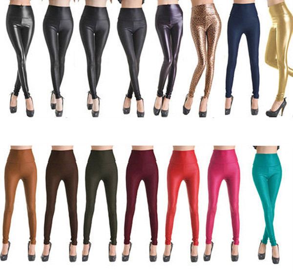 legging de couro sintético